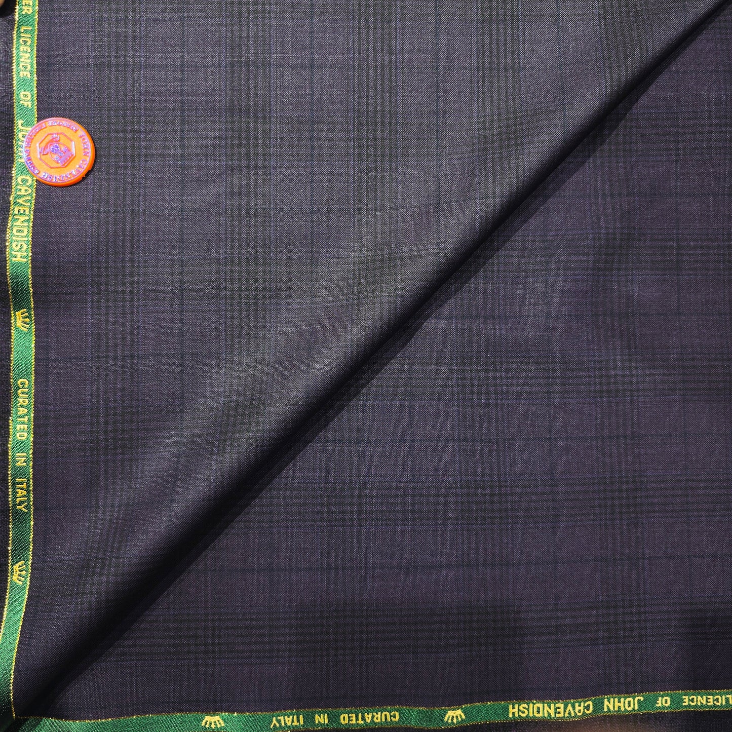 JOHN CAVENDISH WOOL BLENDED BROWN CHECKS SUITING LENGTH