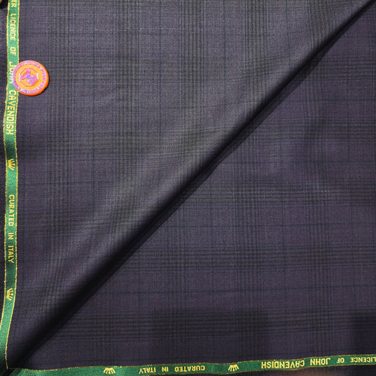 JOHN CAVENDISH WOOL BLENDED BROWN CHECKS SUITING LENGTH