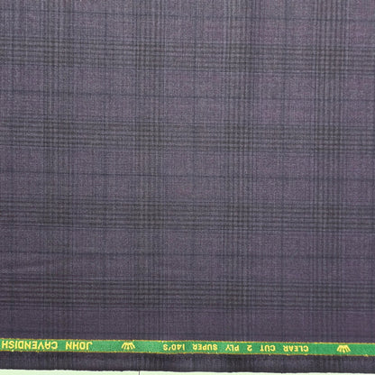 JOHN CAVENDISH WOOL BLENDED BROWN CHECKS SUITING LENGTH