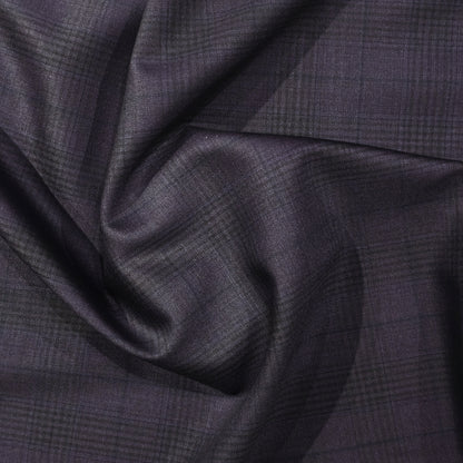 JOHN CAVENDISH WOOL BLENDED BROWN CHECKS SUITING LENGTH