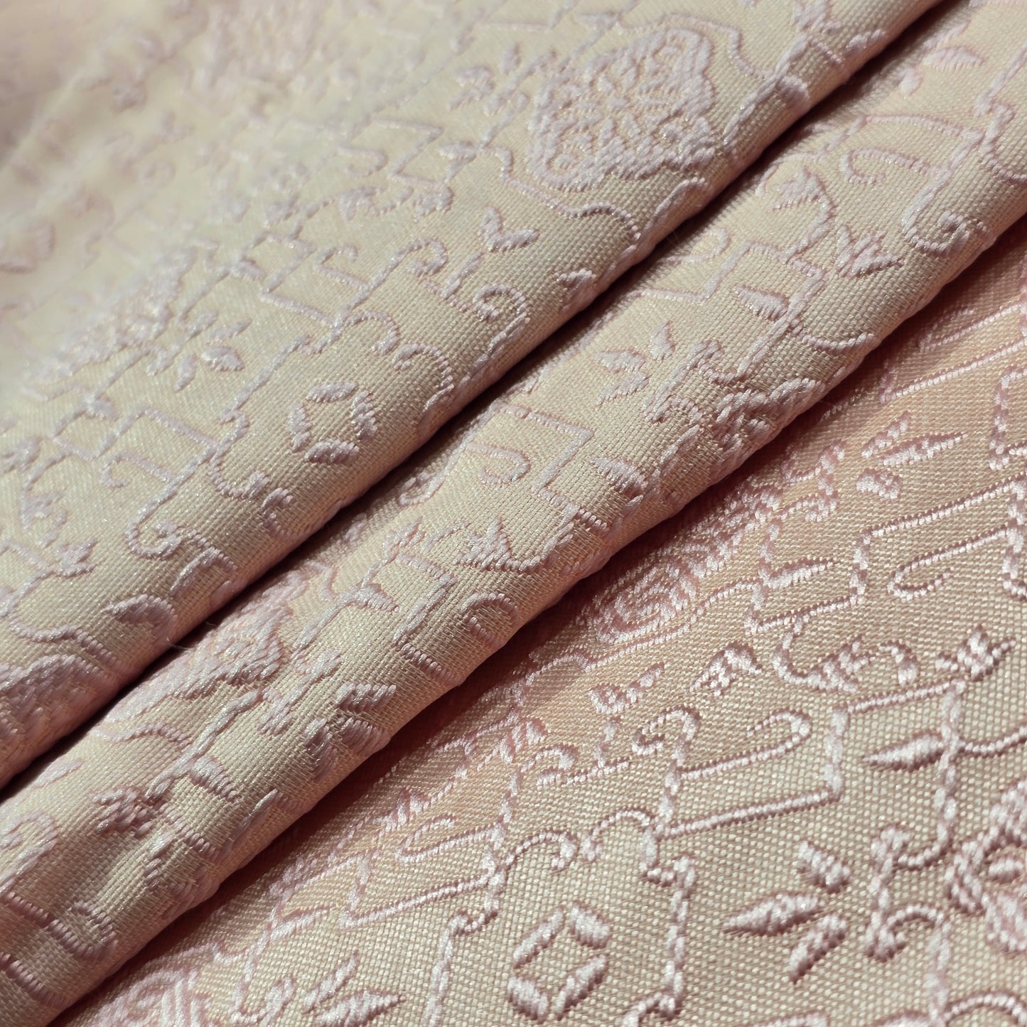 PEACH EMBROIDERED JODHPURI FABRIC