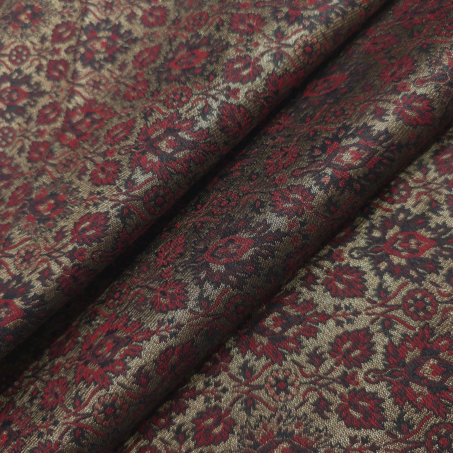 BROWN PRINTED ETHNIC WEAR FABRIC