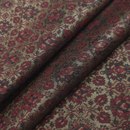 BROWN PRINTED ETHNIC WEAR FABRIC