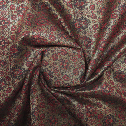 BROWN PRINTED ETHNIC WEAR FABRIC