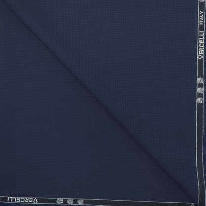 VERCELLI WOOL BLENDED BLUE SELF SUITING LENGTH