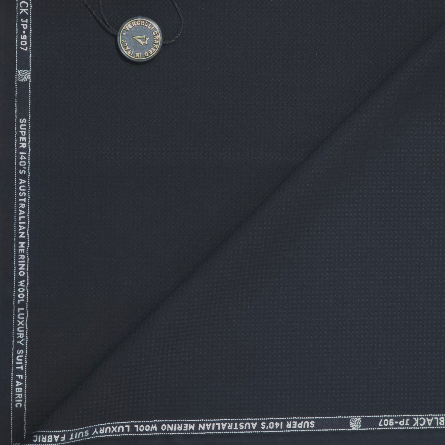 VERCELLI WOOL BLENDED BLACK SELF SUIT LENGTH