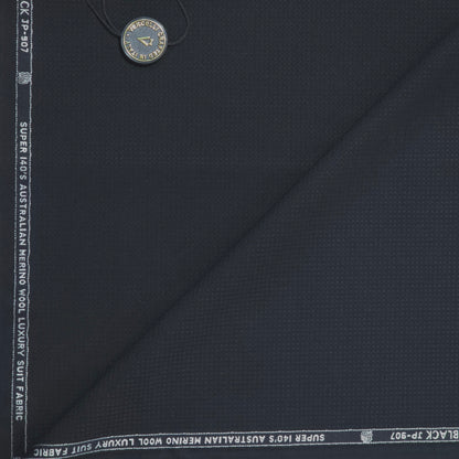 VERCELLI WOOL BLENDED BLACK SELF SUIT LENGTH