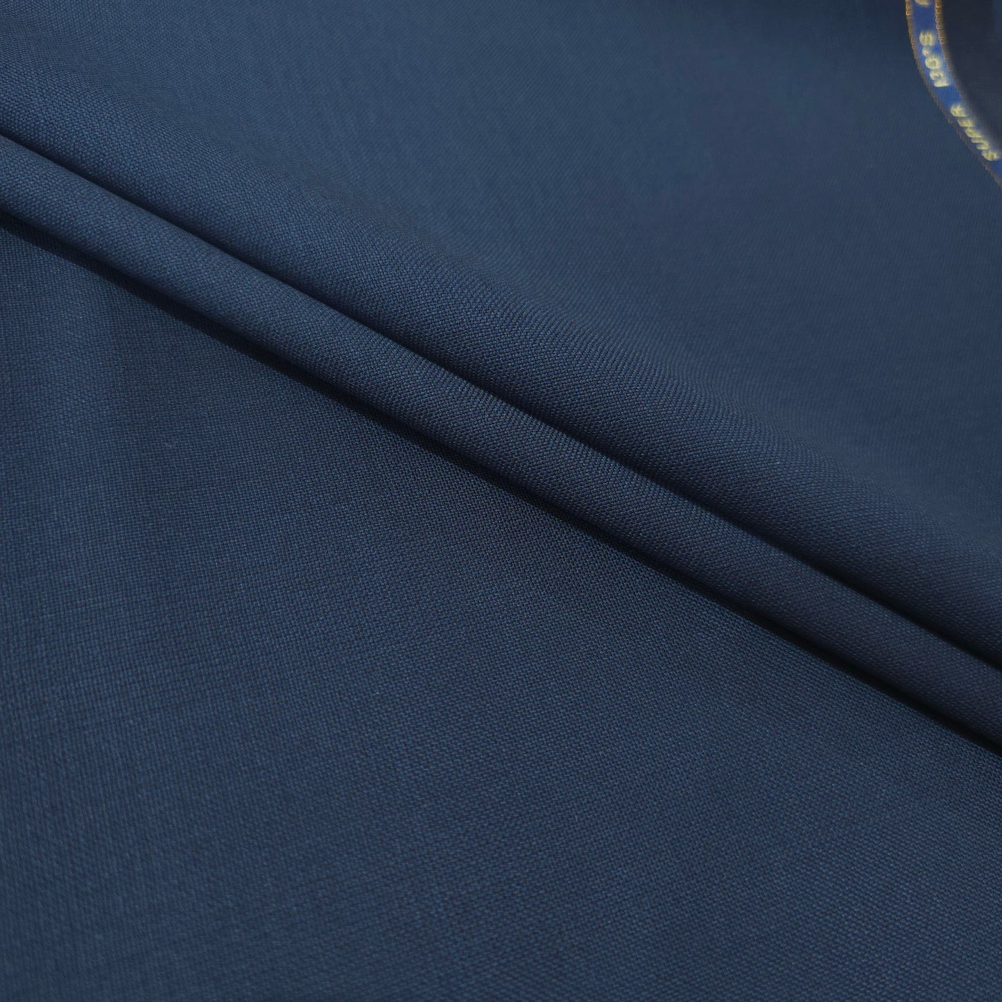 VERCELLI BLUE SELF WOOL BLENDED SUIT LENGTH