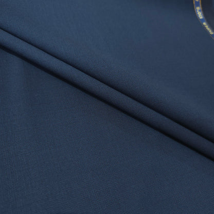 VERCELLI BLUE SELF WOOL BLENDED SUIT LENGTH