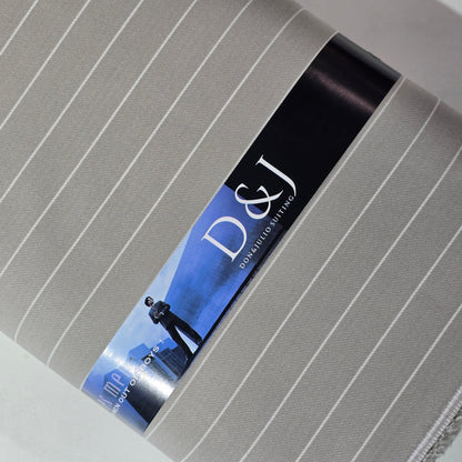 D&J LIGHT GREY  2 SIDE STRIPES & CHECKS SUITING