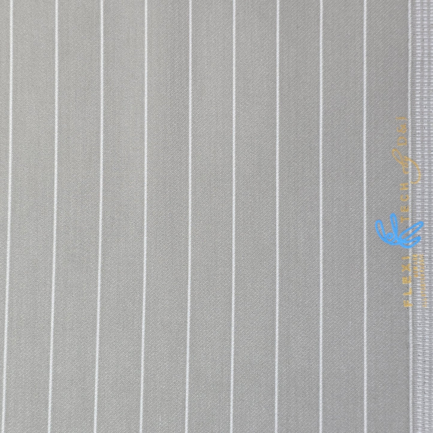 D&J LIGHT GREY  2 SIDE STRIPES & CHECKS SUITING