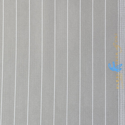 D&J LIGHT GREY  2 SIDE STRIPES & CHECKS SUITING
