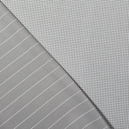 D&J LIGHT GREY  2 SIDE STRIPES & CHECKS SUITING