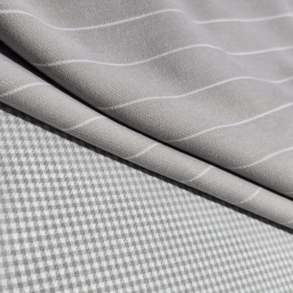 D&J LIGHT GREY  2 SIDE STRIPES & CHECKS SUITING