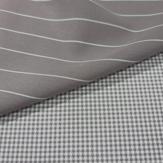 D&J LILAC 2 SIDED STRIPES AND CHECKERED SUITING FABRIC