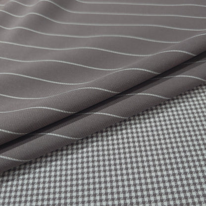 D&J LILAC 2 SIDED STRIPES AND CHECKERED SUITING FABRIC