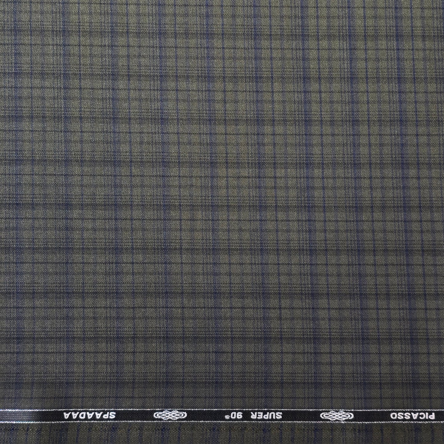 SPAADA WOOL BLENDED  GREEN CHECKS SUITING