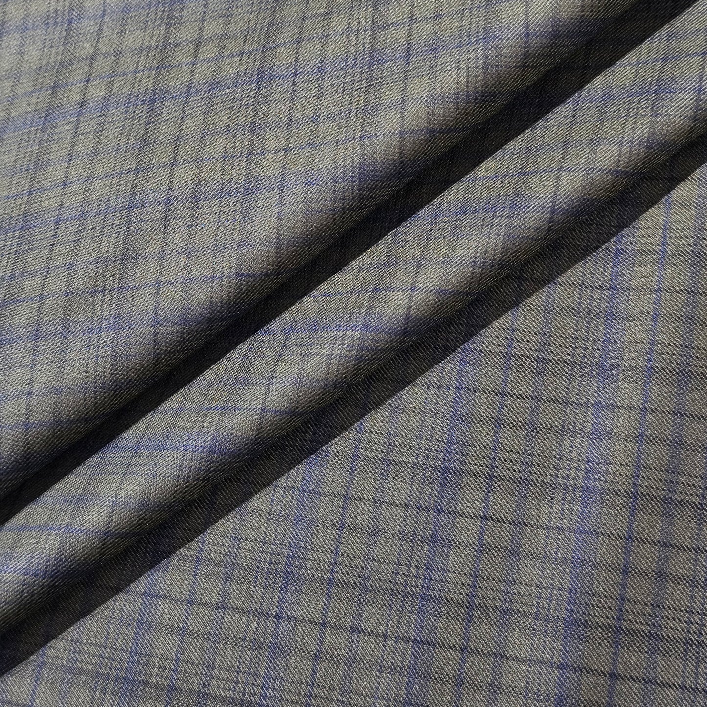 SPAADA WOOL BLENDED  GREEN CHECKS SUITING