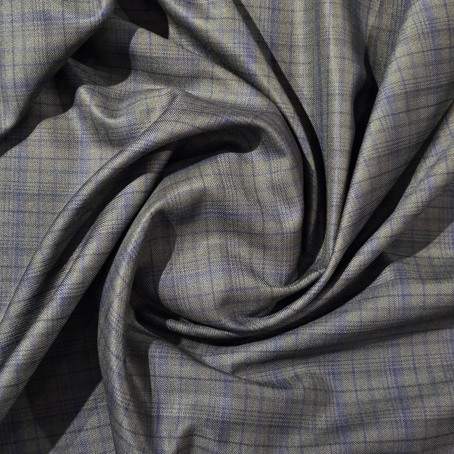 SPAADA WOOL BLENDED  GREEN CHECKS SUITING