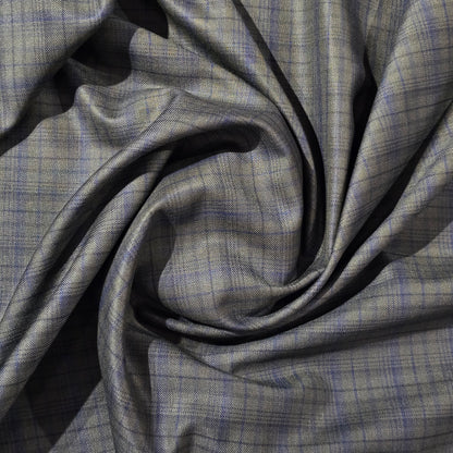 SPAADA WOOL BLENDED  GREEN CHECKS SUITING