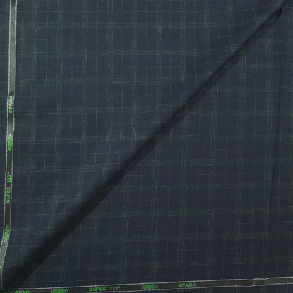 SPAADAA WOOL BLENDED  BLUE CHECKS SUITING