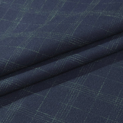 SPAADAA WOOL BLENDED  BLUE CHECKS SUITING