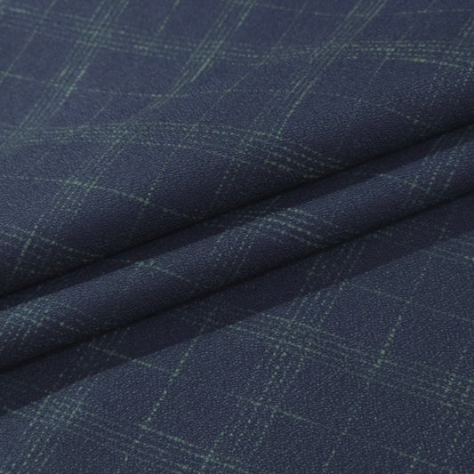 SPAADAA WOOL BLENDED  BLUE CHECKS SUITING