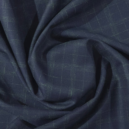 SPAADAA WOOL BLENDED  BLUE CHECKS SUITING