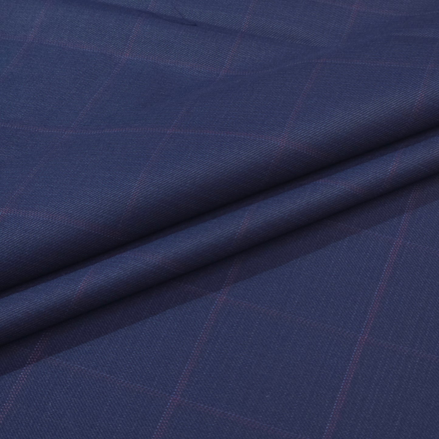 SPAADAA BLUE WOOL BLENDED CHECKS SUITING