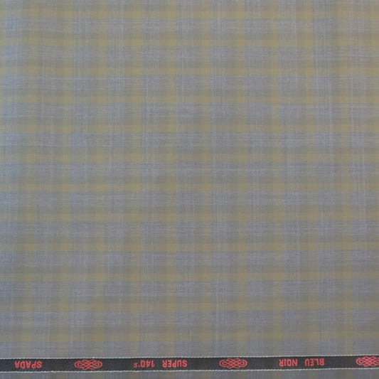 SPAADAA WOOL BLENDED GREY CHECKS SUITING