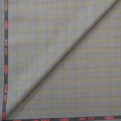 SPAADAA WOOL BLENDED GREY CHECKS SUITING