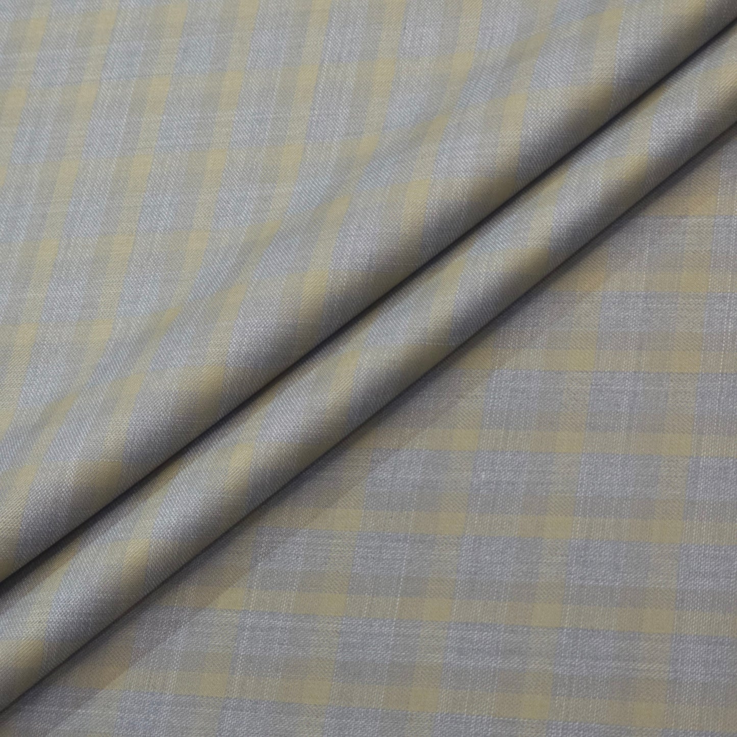 SPAADAA WOOL BLENDED GREY CHECKS SUITING