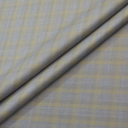 SPAADAA WOOL BLENDED GREY CHECKS SUITING