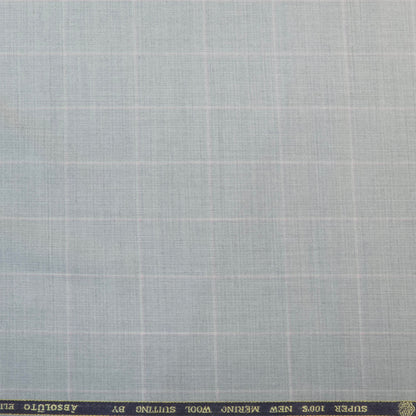 ABSOLUTO ELITE GREY CHECKS WOOL BLENDED SUITING