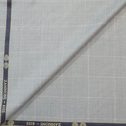 ABSOLUTO ELITE GREY CHECKS WOOL BLENDED SUITING