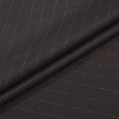 SIYARAMS CADINI BROWN STRIPE WOOL BLENDED SUITING