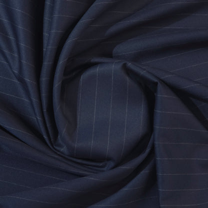 SIYARAMS CADINI BLUE STRIPE WOOL BLENDED SUITING