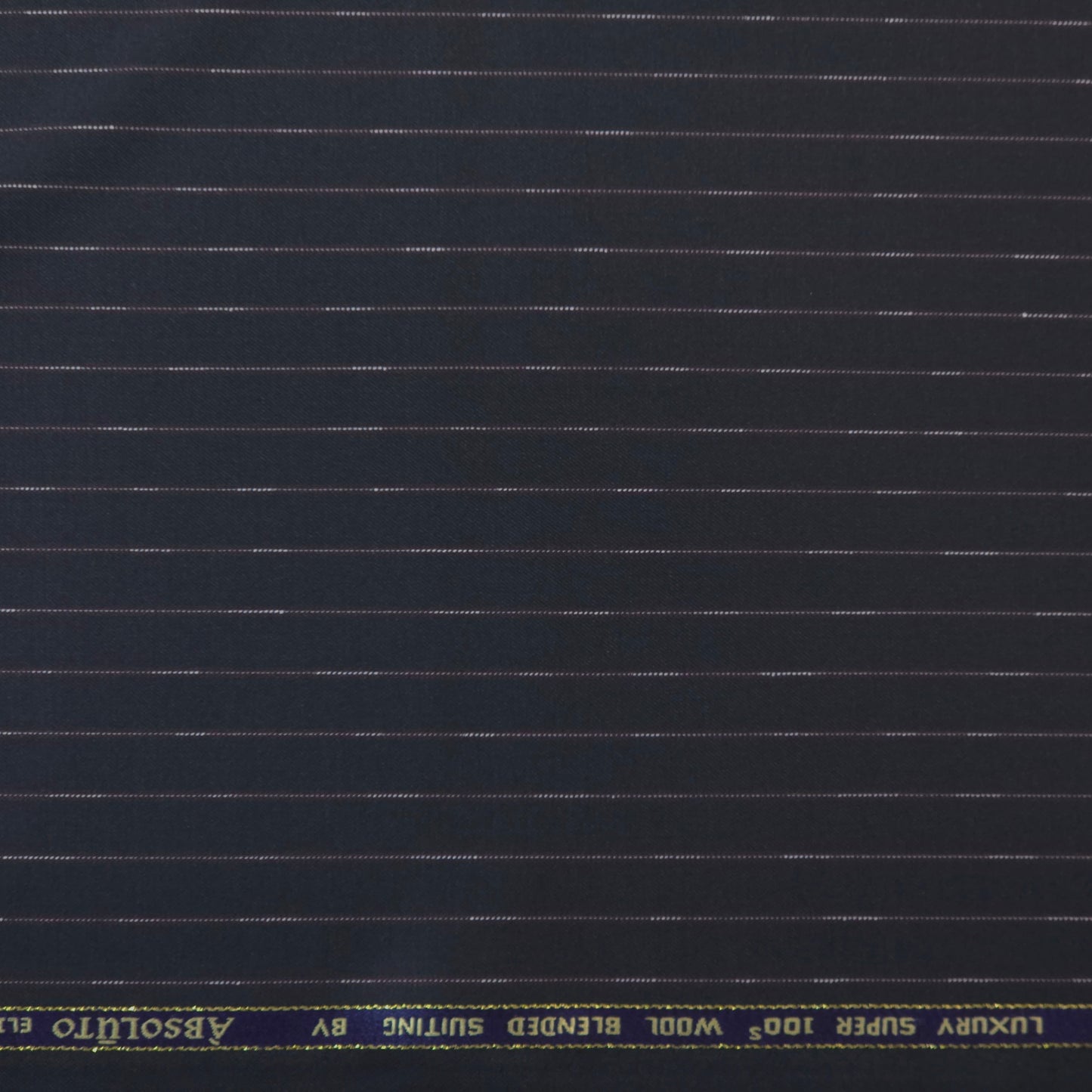 ABSOLUTO BLACK STRIPE WOOL BLENDED SUITING
