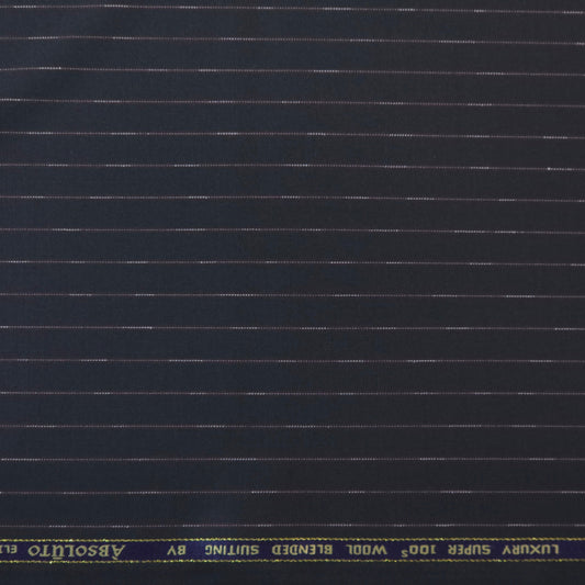 ABSOLUTO BLACK STRIPE WOOL BLENDED SUITING