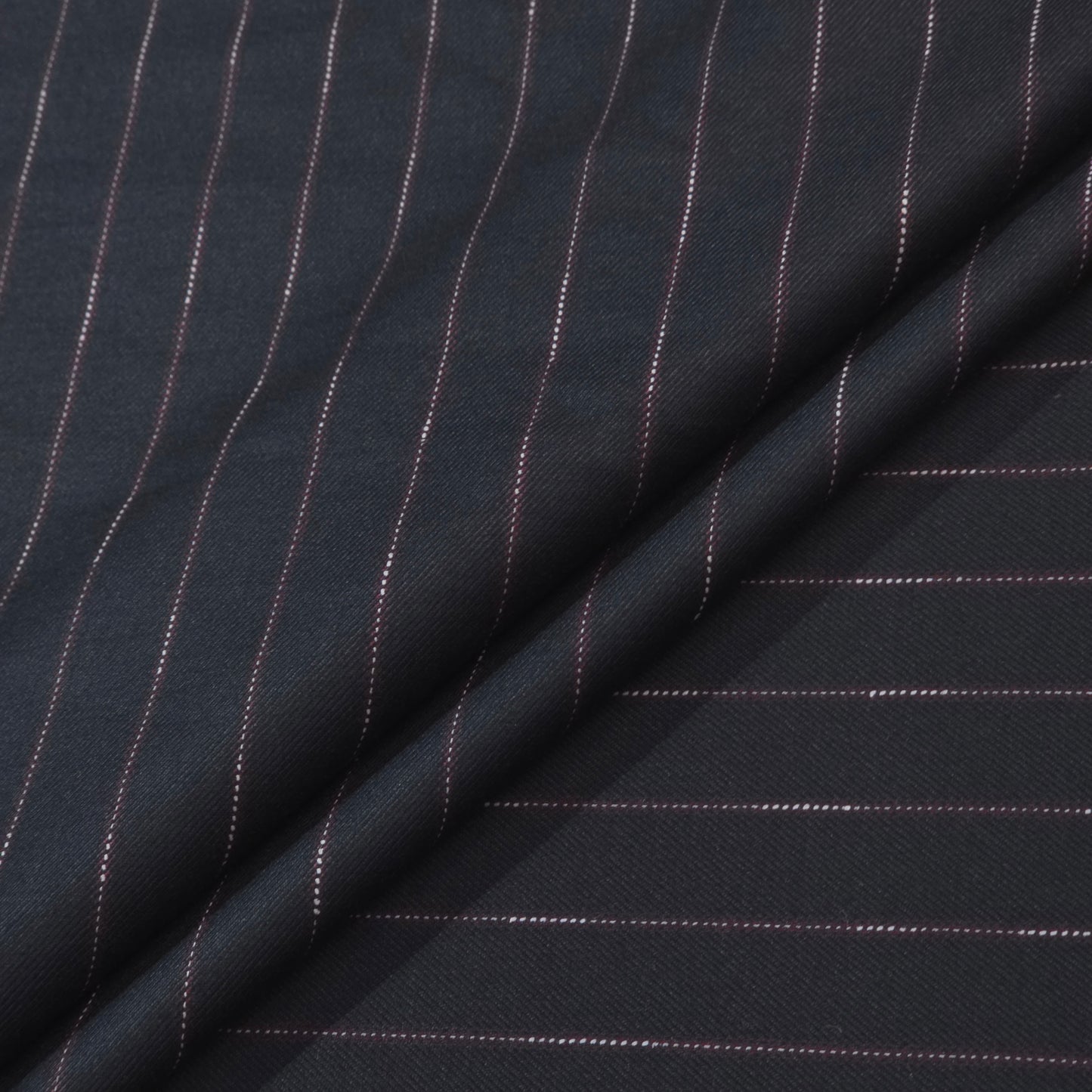 ABSOLUTO BLACK STRIPE WOOL BLENDED SUITING