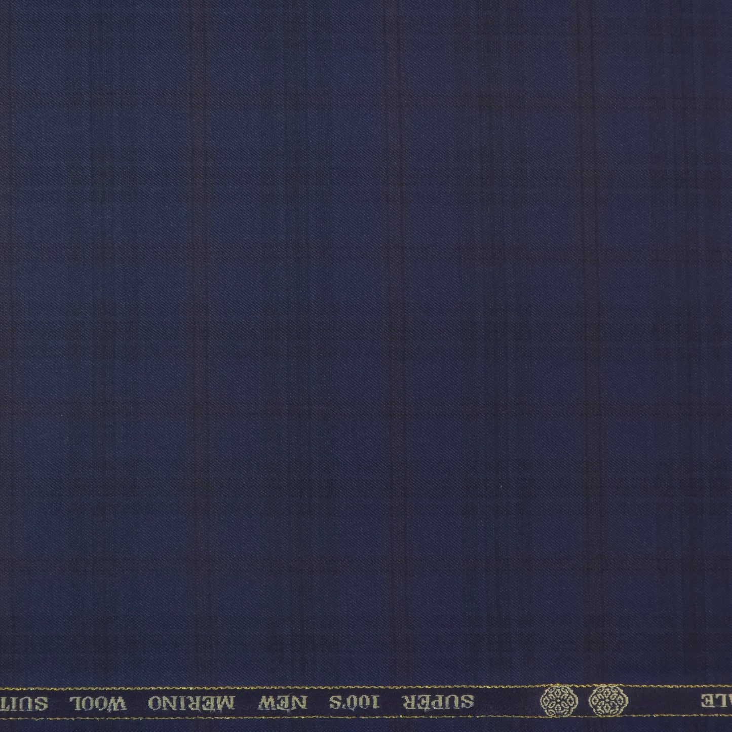 ABSOLUTO NAVY BLUE CHECKS WOOL BLENDED SUITING