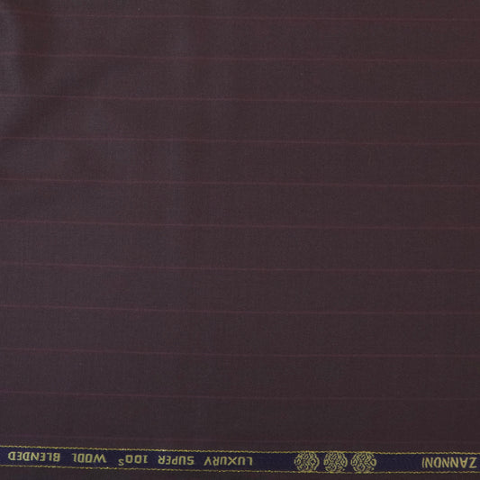 ABSOLUTO BROWN STRIPE WOOL BLENDED SUITING