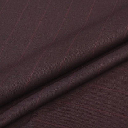 ABSOLUTO BROWN STRIPE WOOL BLENDED SUITING