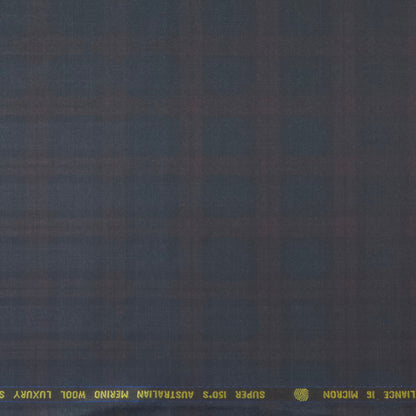 VERCELLI GREY - RED CHECKS WOOL BLENDED SUIT LENGTH