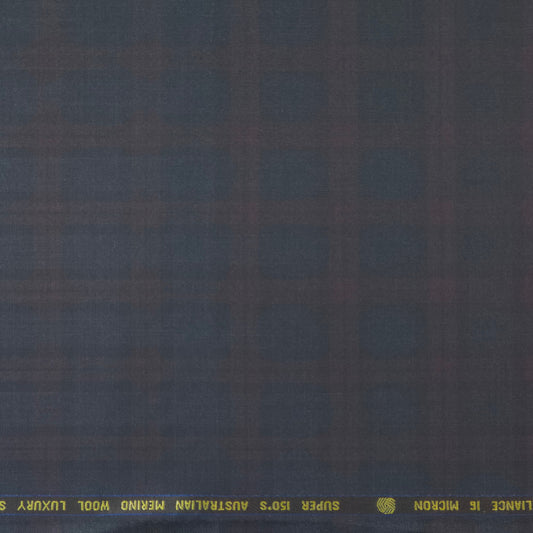 VERCELLI GREY - RED CHECKS WOOL BLENDED SUIT LENGTH