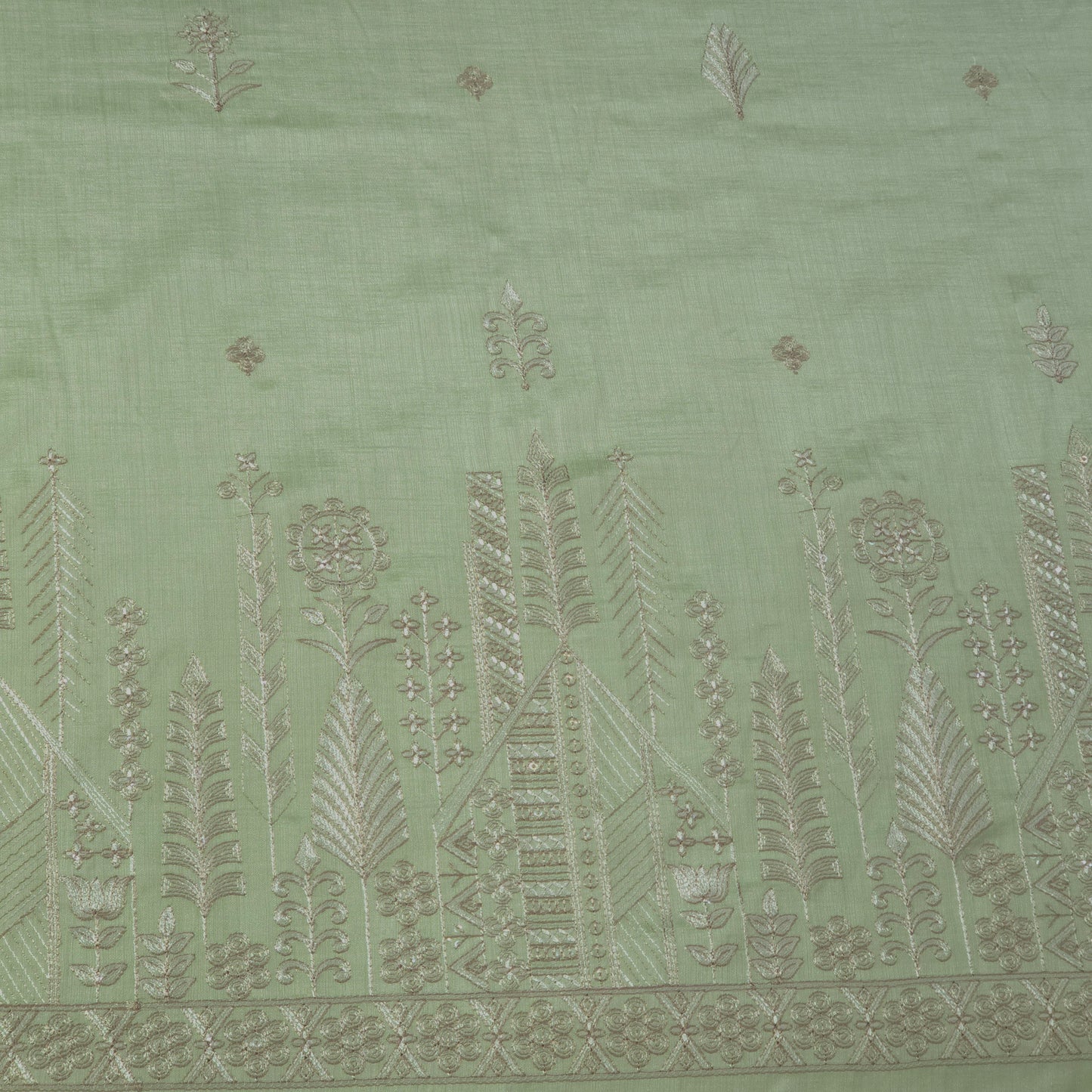 ITALIAN CHANNEL PISTA GREEN EMBROIDERED KURTA FABRIC