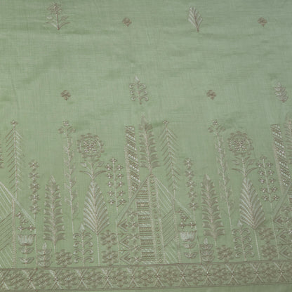 ITALIAN CHANNEL PISTA GREEN EMBROIDERED KURTA FABRIC