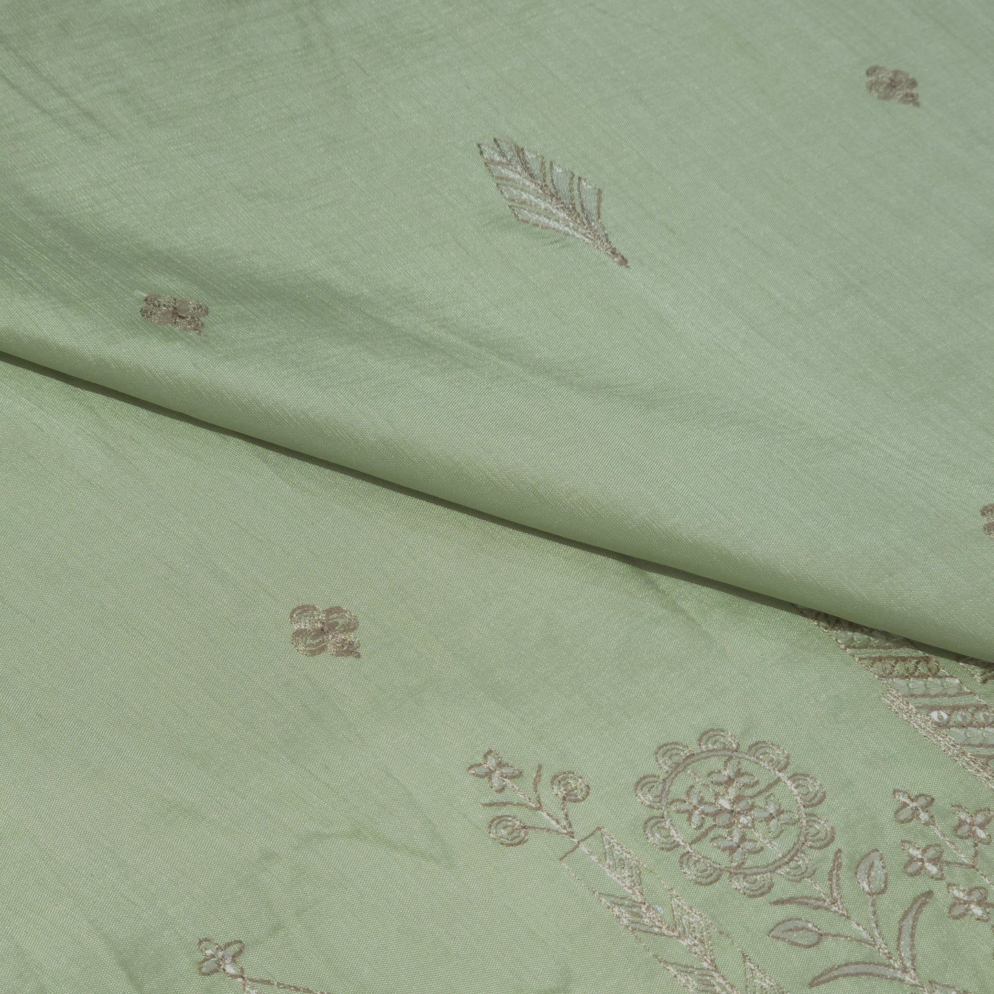 ITALIAN CHANNEL PISTA GREEN EMBROIDERED KURTA FABRIC