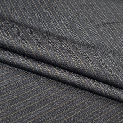 D&J DARK GREY STRIPED BLENDED  SUITING