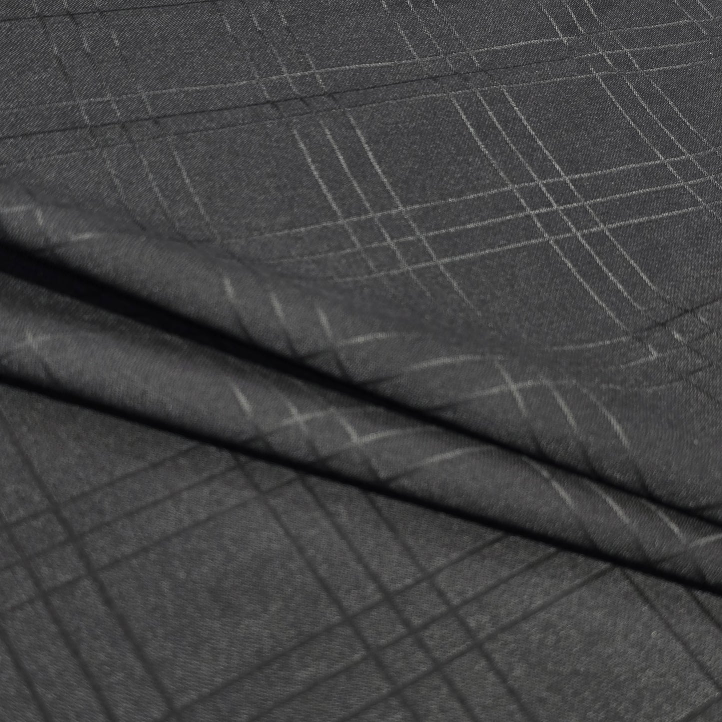 D&J BLACK CHECK WOOL BLENDED SUITING
